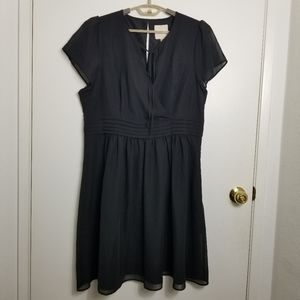 Modcloth Black Sz.1X Dress Empire Waist Cap Sleeve